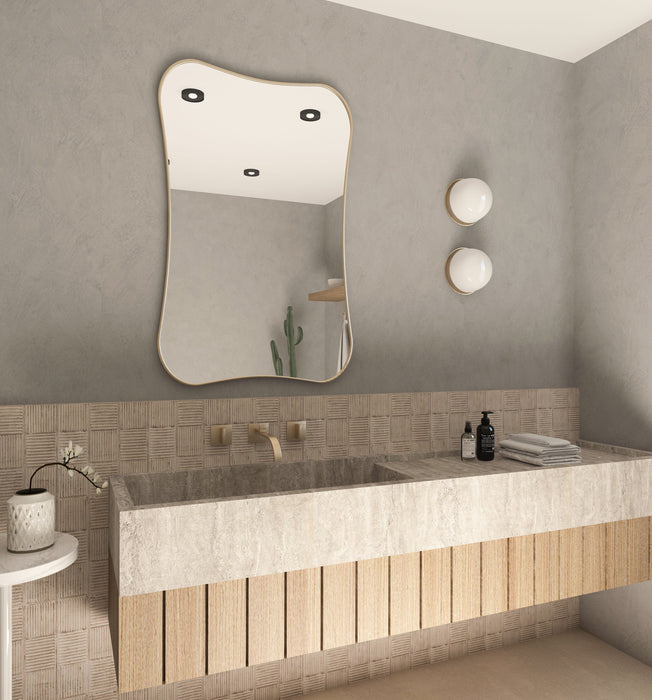 Hasha Italian Style Irregular Asymmetrical Bathroom Wall Mirror