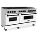 ZLINE 60"Autograph Range Dual Fuel, DuraSnow, White Door,RASZ-WM-60-MB