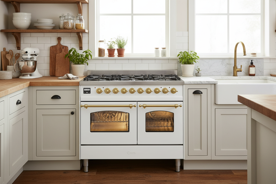 ILVE Nostalgie II Limited Edition 40" Dual Fuel Range White UPD406NMPWHG