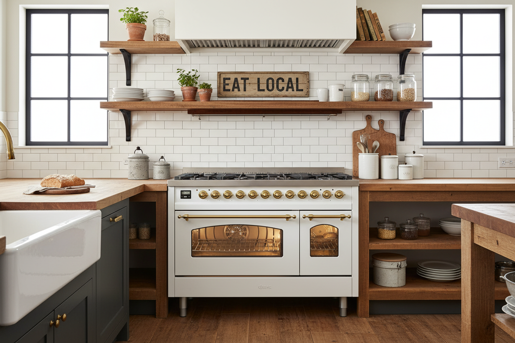 ILVE Nostalgie II Limited Edition 48" Liquid Propane Dual Fuel Range White UP488NMPWHGLP