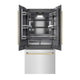 ZLINE 36" Built-In Bottom Freezer Refrigerator with Water Dispenser, Ice Maker, DuraSnow® SS, Graphite Gray Interior, Polished Gold GRBIVZ-SN-36-G