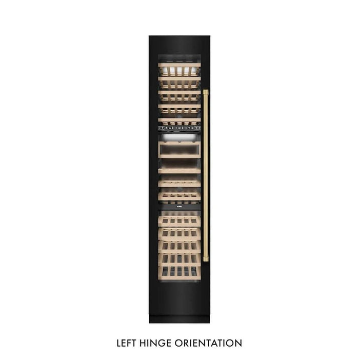 ZLINE 18"Triple Zone 68 Bottle Left Hinge Column Wine Cooler, Black Stainless Steel Champagne Bronze RCWVLZ-BS-18-CB