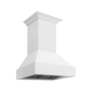 ZLINE Wooden Wall Mount Range Hood in Rustic Bright White Finish 355WW-30