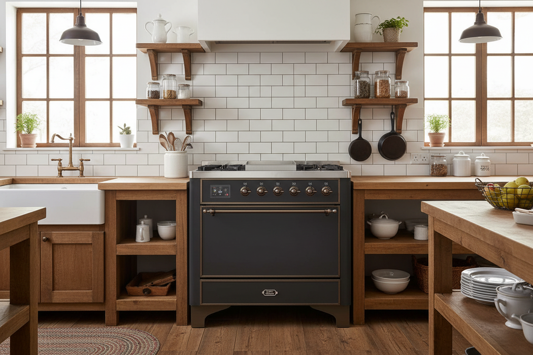 ILVE Majestic II 36" Dual Fuel Range Matte Graphite Bronze Trim UM09FDQNS3MGB