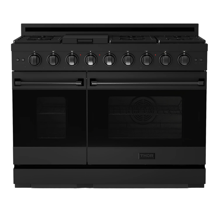 Gordon Ramsay by THOR Kitchen 48"Professional Natural Gas Range, Matte Black, RSG48EB