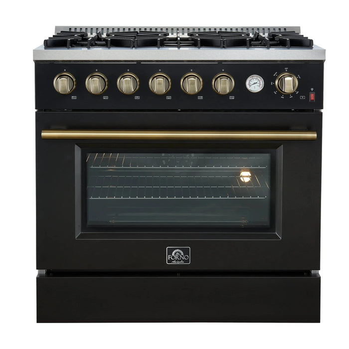 FORNO Marco 36" Gas on Gas Range FFSGS6277-36BLK