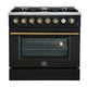 Forno Marco 36" Gas on Gas Range — FFSGS6277-36BLK