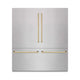 ZLINE 72" Built-In Bottom Freezer Refrigerator,Water Dispenser, Ice Maker, DuraSnow® Polished Gold RBITZ-SN-72-G