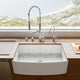 ALFI Brand White Smooth Curved Apron 33" Single Bowl Fireclay Farm Sink ABFC3320S-W