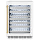 ZLINE 24" Touchstone Dual Zone 44 Bottle Wine Cooler White Matte Glass Door Polished Gold Handle RWDOZ-WM-24-G