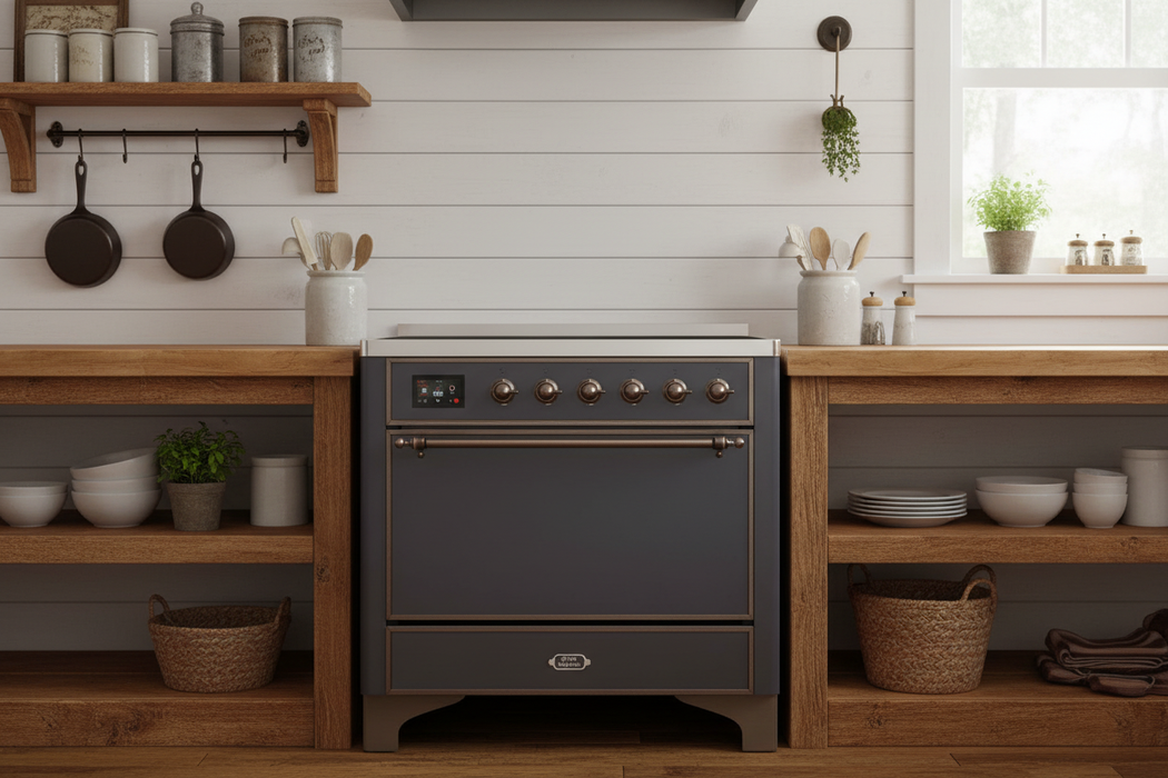 ILVE Majestic II 36" Induction Range Matte Graphite Bronze Trim UMI09QNS3MGB