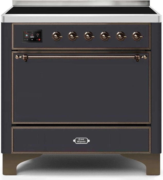 ILVE Majestic II 36" Induction Range Matte Graphite Bronze Trim UMI09QNS3MGB