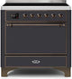 ILVE Majestic II 36" Induction Range Matte Graphite Bronze Trim UMI09QNS3MGB