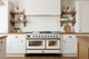 ILVE Majestic III 60" Dual Fuel Range, Antique White, Burnished Trim UM60FSNR3AWB