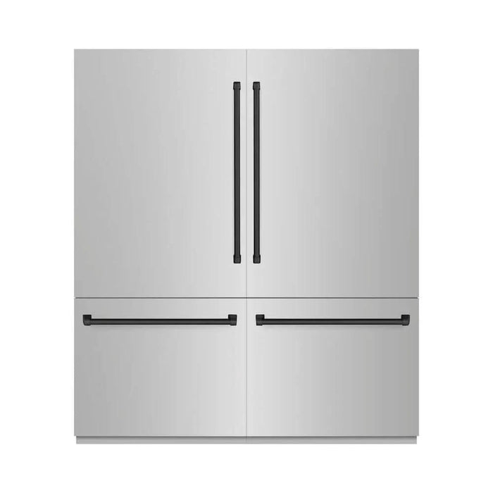 ZLINE 72" Built-In Bottom Freezer Refrigerator,Water Dispenser, Ice Maker, Matte Black RBITZ-304-72MB