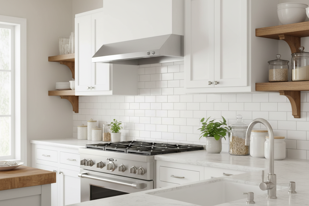 Kucht 60" Ducted Under Cabinet Range Hood Stainless Steel with Digital Controls - Front View