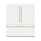 ZLINE 72" Built-In Bottom Freezer Refrigerator,Water Dispenser, Ice Maker, White Matte Graphite Gray Polished Gold GRBITZ-WM-72-G