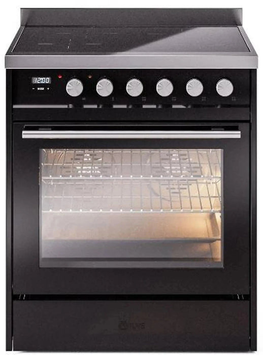 ILVE 30"Professional Plus Induction Range, Glossy Black UPI304WMPBK