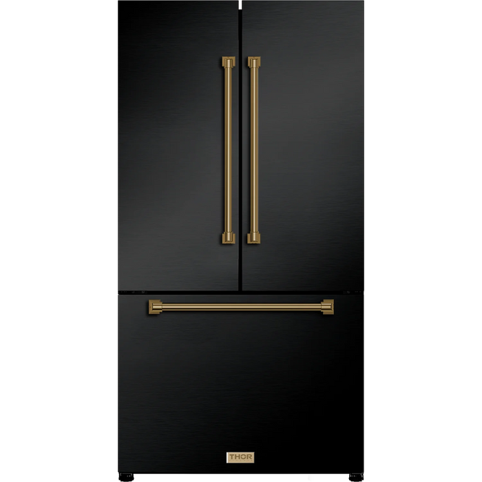 Gordon Ramsay by THOR Kitchen 36"French Door Counter Depth Refrigerator RF3621CTD00-BRZ