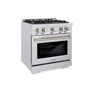 ZLINE 30" Select Gas Range Convection Gas Oven DuraSnow® Stainless Steel Brass Burners HGRS-BR-30