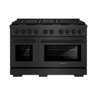 ZLINE 48" Paramount Dual Fuel Range, Electric Convection Oven, Black Satin Stainless Steel SDRBS-48