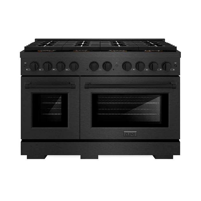 ZLINE 48" Paramount Gas Range, Convection Gas Oven, Black Satin Stainless Steel SGRBS-48
