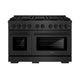 ZLINE 48" Paramount Dual Fuel Range, Electric Convection Oven, Black Satin Stainless Steel SDRBS-48