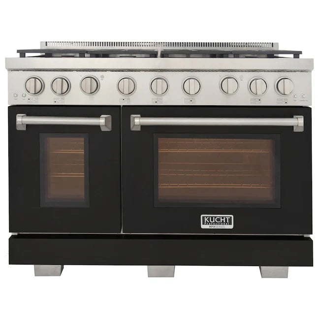 Kucht 48" Professional Propane Range, 7 Burners, Grill, KFX480/LP-BK