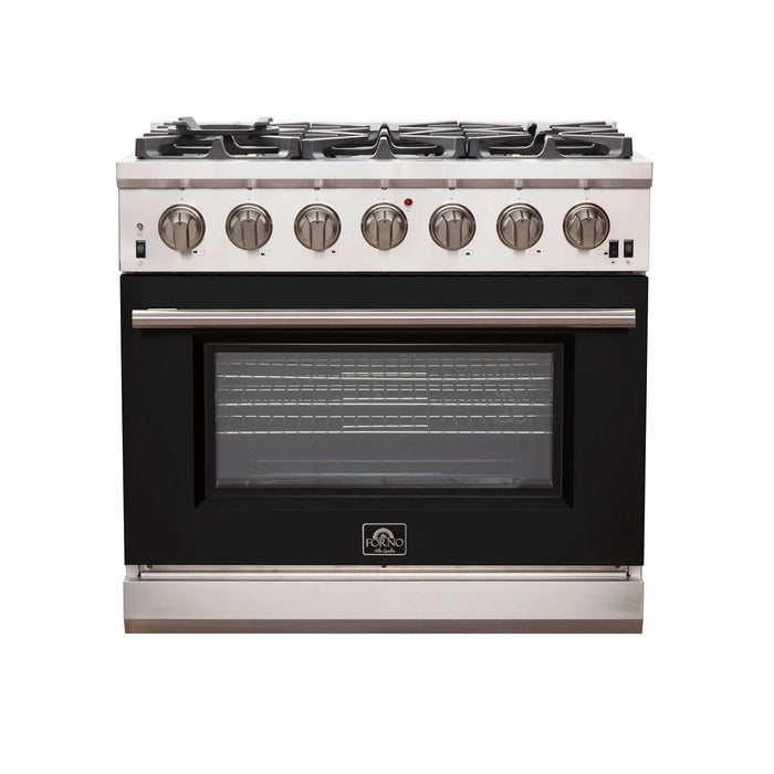 FORNO Capriasca 36" Dual Fuel Range FFSGS6187-36BLK