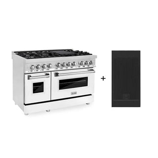 ZLINE 48" Professional Dual Fuel Range with White Matte Door, Griddle RA-WM-GR-48