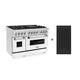 ZLINE 48" Professional Dual Fuel Range with White Matte Door, Griddle RA-WM-GR-48