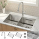 FORNO ACQUA 33" Drop-In/Undermount Stainless Steel Sink Faucet & Waterfall G-ZN30