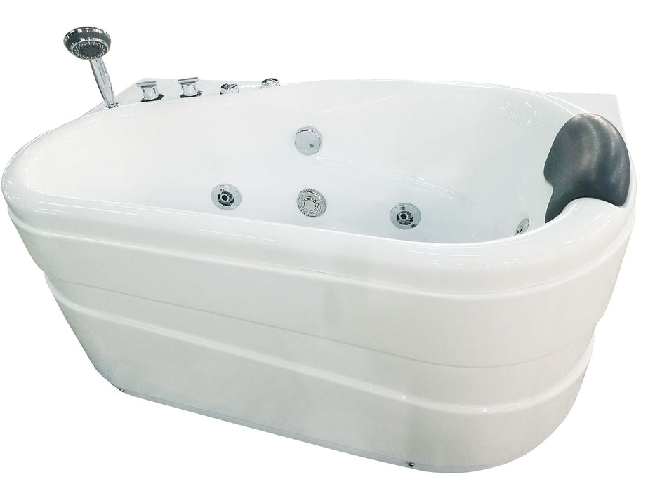 EAGO 57'' White Acrylic Jetted Whirlpool Bathtub, Fixtures AM175-L