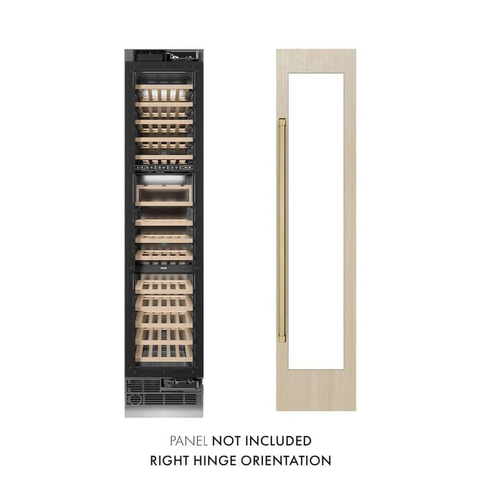 ZLINE 18" Triple Zone 68 Bottle Panel Ready Column Right Hinge Wine Cooler Champagne Bronze RBCWVRZ-18-CB