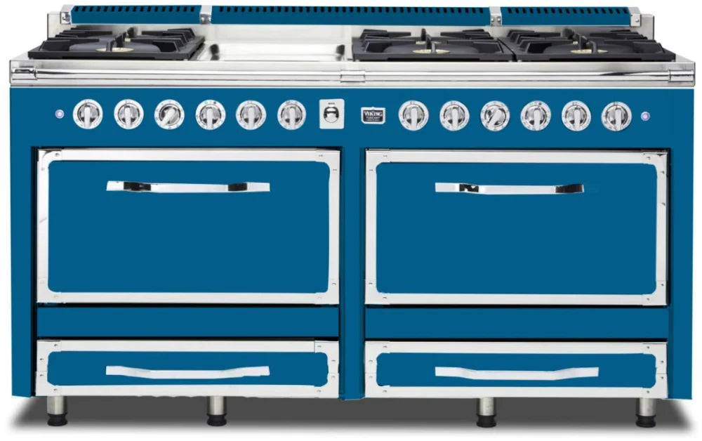 VIKING Tuscany Series 66" Dual Fuel Range Griddle, Alluvial Blue VIKING TVDR6616GAB