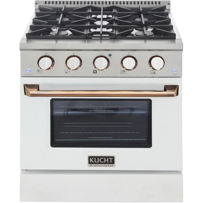 Kucht 30” Pro-Style Kitchen Dual Fuel Range - KDF302-W-Gold