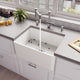 ALFI brand Smooth Apron 24" Single Bowl Fireclay Farm Sink ABF2418