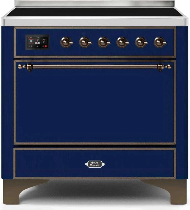 ILVE Majestic II 36" Induction Range Midnight Blue Bronze Trim UMI09QNS3MBB