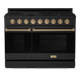 Gordon Ramsay by THOR Kitchen 48"Professional Propane Gas Range, Matte Black, Bronze, RSG48EBLP-BRZ