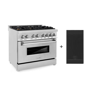 ZLINE 36" Gas Burner/Electric Oven Range, Brass Burners, Griddle RA-BR-GR-36