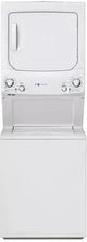 GE 27" Unitized Spacemaker Stacked Laundry Center Electric, White, GUD27EESNWW