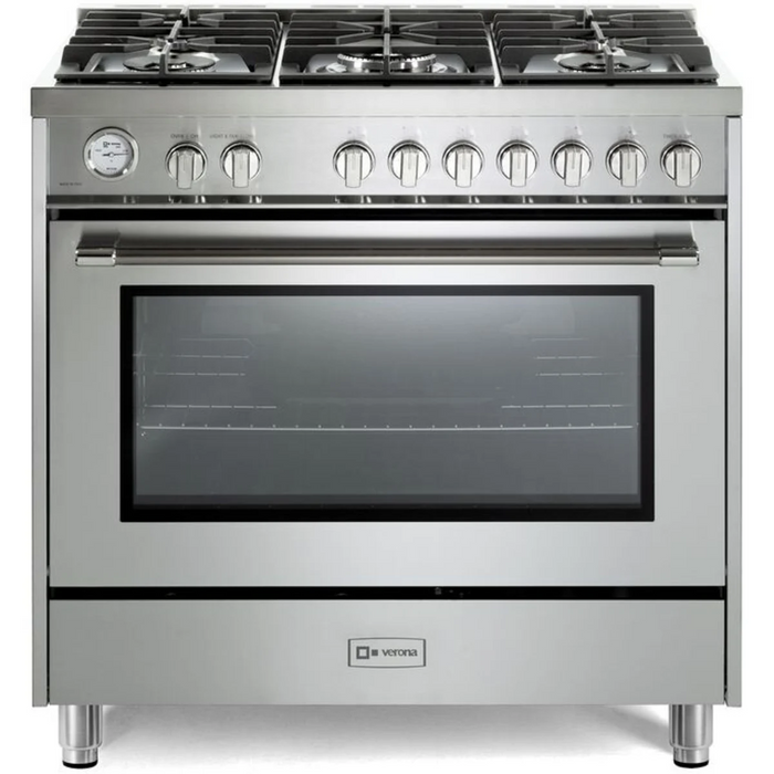 Verona 36" Freestanding Dual Fuel Range VPRFSGG365SS