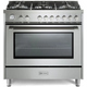 Verona 36" Freestanding Dual Fuel Range VPRFSGG365SS