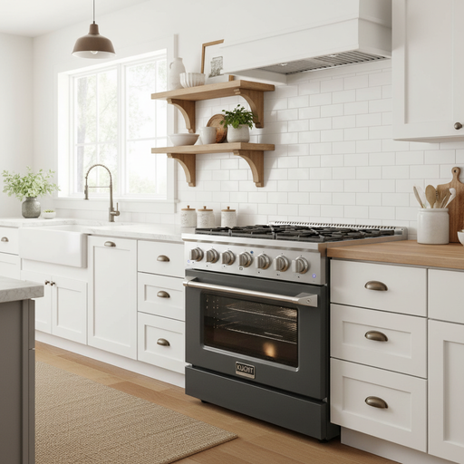 Kucht 36” Pro-Style Kitchen Dual Fuel Range in Green - Front View