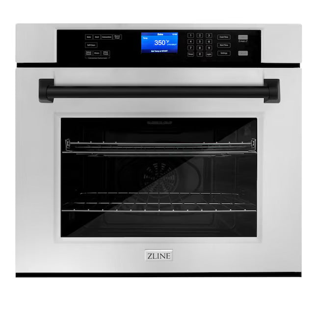 ZLINE 30" Autograph Edition Single Wall Oven with Self Clean and True Convection in Stainless Steel AWSZ-30-MB