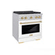 ZLINE 30"Paramount Dual Fuel Range DuraSnow® White Matte, Gold SDRSZ-WM-30-G
