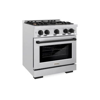 ZLINE 30" Select Gas Range Convection Gas Oven DuraSnow® Stainless Steel Matte Black HGRSZ-30-MB