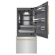 ZLINE 36" Built-In Bottom Freezer Refrigerator,Water Dispenser, Ice Maker,Graphite Gray Champagne Bronze GRBITZ-304-36CB