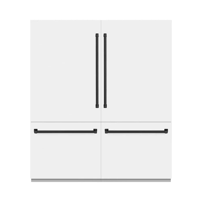 ZLINE 72" Built-In Bottom Freezer Refrigerator,Water Dispenser, Ice Maker, White Matte Graphite Gray Matte Black GRBITZ-WM-72-MB