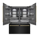 ZLINE 60" Built-In Bottom Freezer Refrigerator with Water Dispenser, Ice Maker, Black SS, Graphite Gray Interior, Polished Gold GRBIVZ-BS-60-G